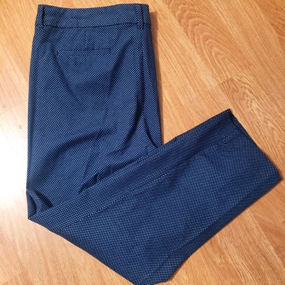 Faded Glory Blue White Small Polka Dot Pants Slacks 16 - Picture 1 of 2